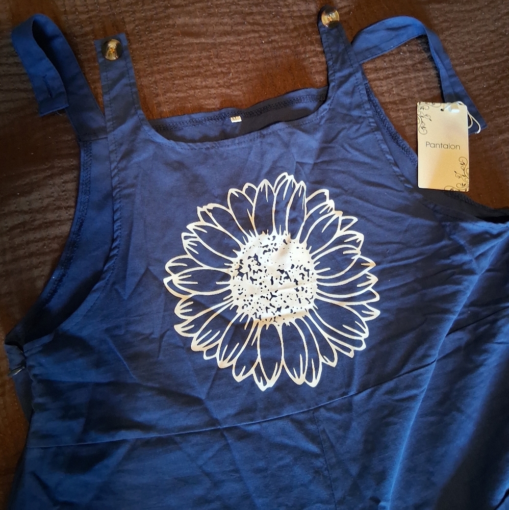 Blue Sunflower Camisole Top